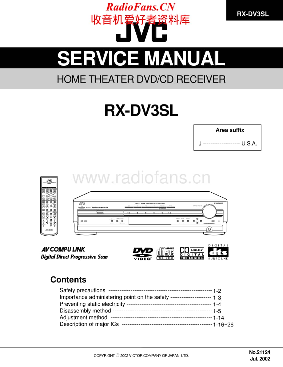 JVC-RXDV3SL-avr-sm维修电路原理图.pdf_第1页