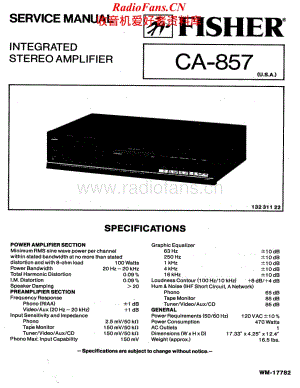 Fisher-CA857-int-sm维修电路原理图.pdf