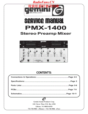 Gemini-PMX1400-mix-sm维修电路原理图.pdf