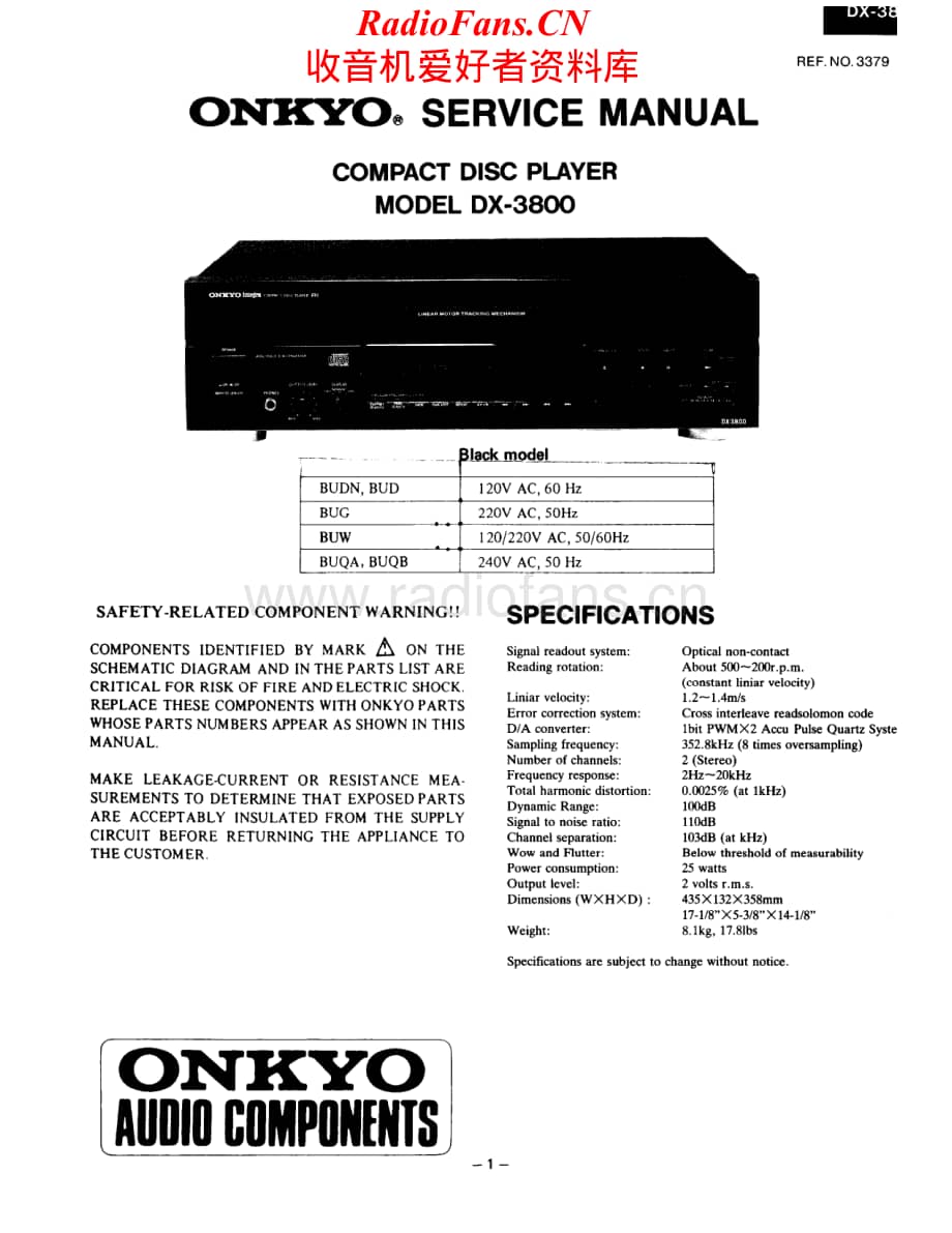 Onkyo-DX3800-cd-sm维修电路原理图.pdf_第1页