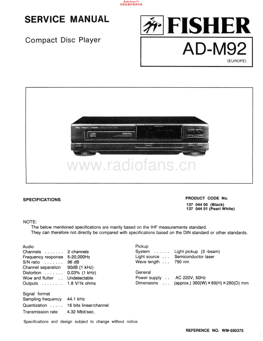 Fisher-ADM92-cd-sch维修电路原理图.pdf_第1页