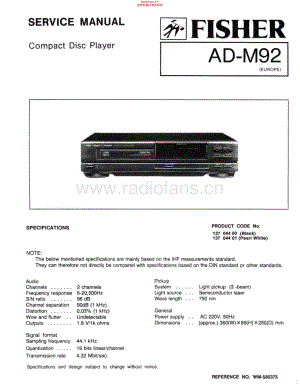 Fisher-ADM92-cd-sch维修电路原理图.pdf