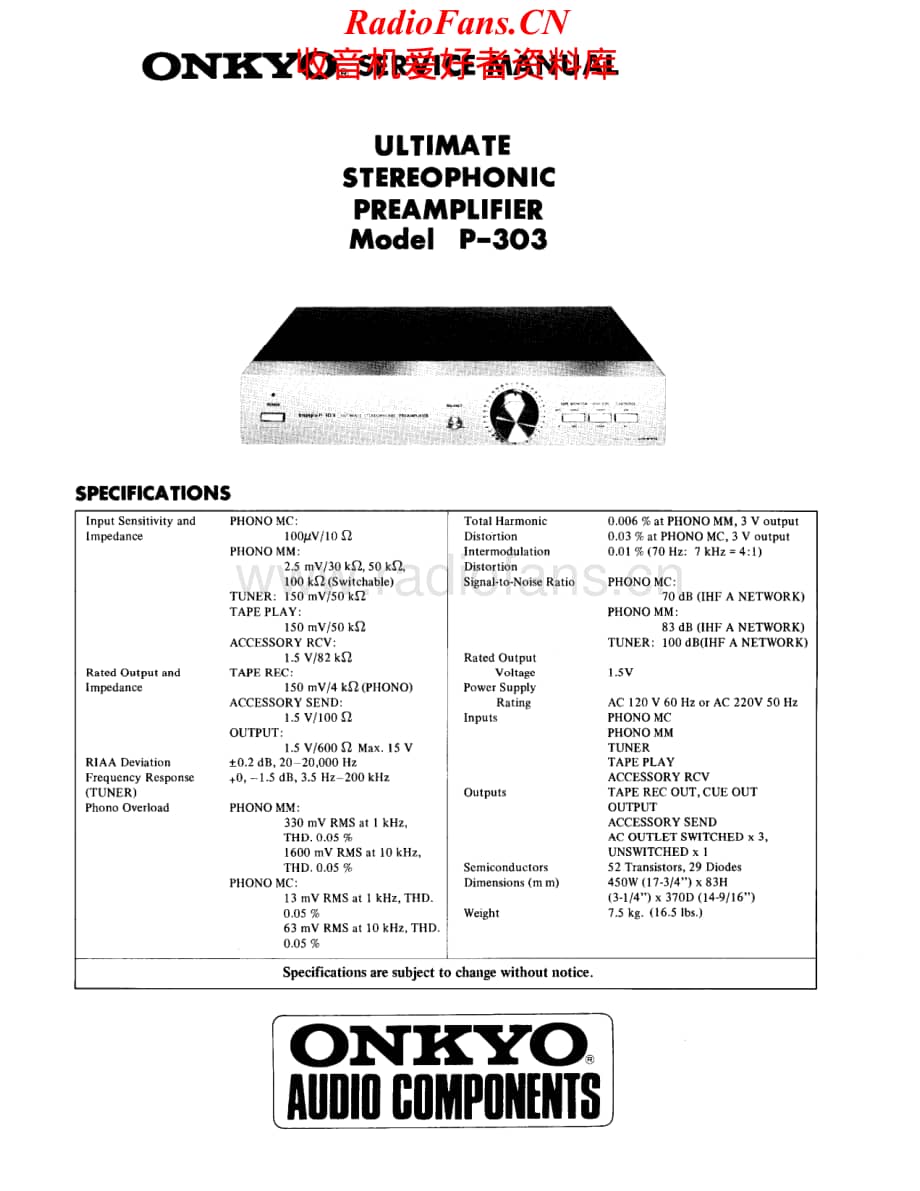 Onkyo-P303-pre-sm维修电路原理图.pdf_第1页