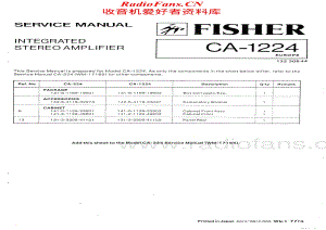 Fisher-CA224-int-sm维修电路原理图.pdf