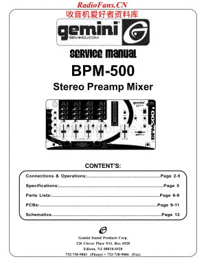 Gemini-BPM500-mix-sm维修电路原理图.pdf