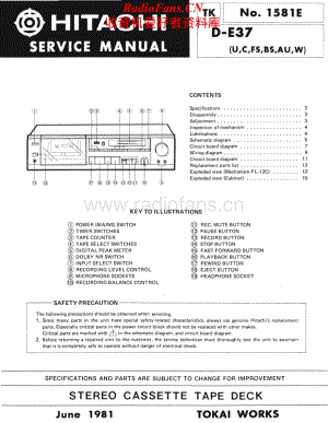 Hitachi-DE37-tape-sm维修电路原理图.pdf