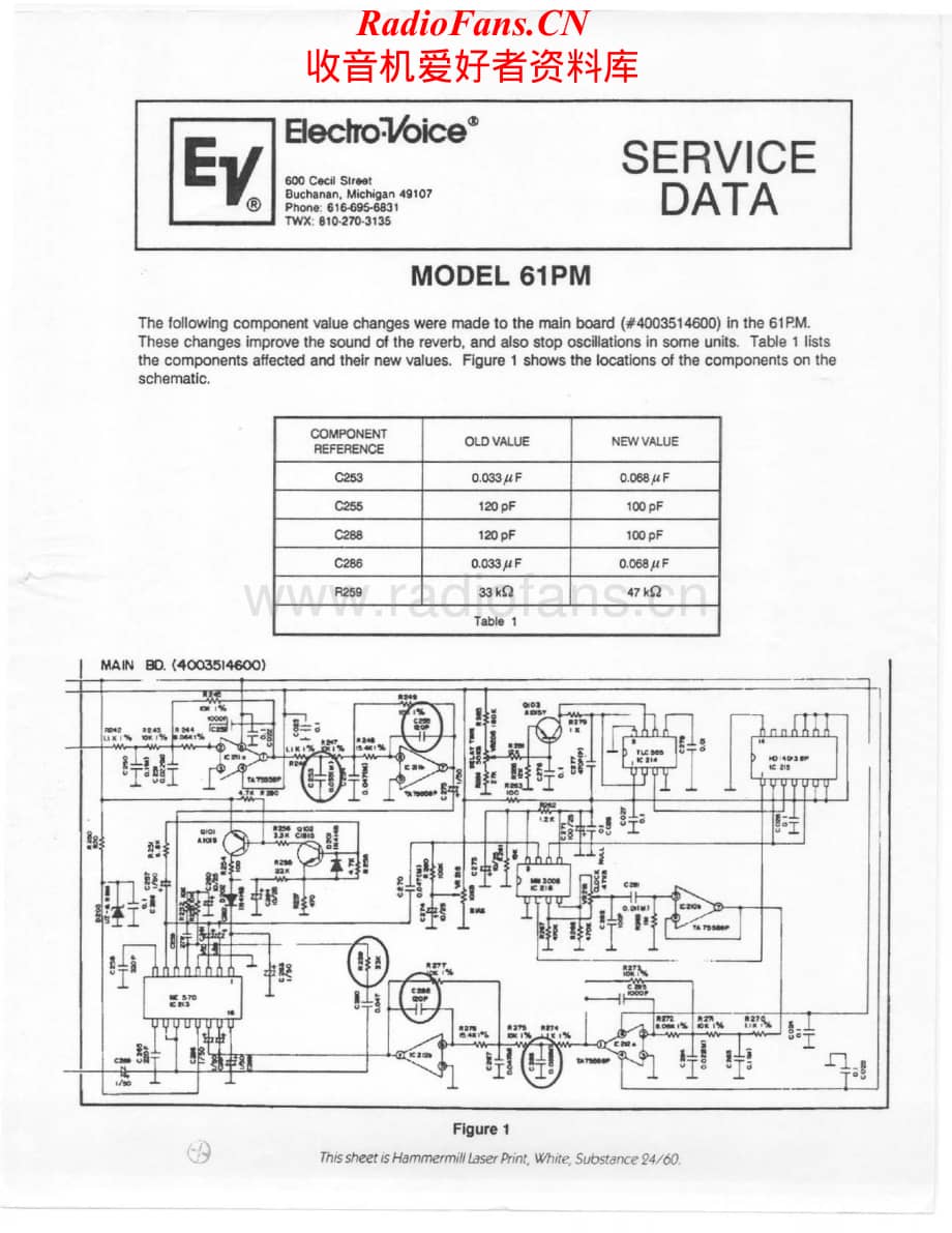ElectroVoice-61PM-mix-sch维修电路原理图.pdf_第1页
