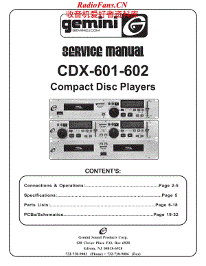 Gemini-CDX601-cd-sm维修电路原理图.pdf
