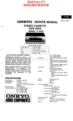 Onkyo-KW30-tape-sm维修电路原理图.pdf