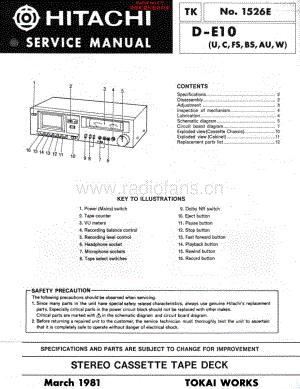 Hitachi-DE10-tape-sch维修电路原理图.pdf