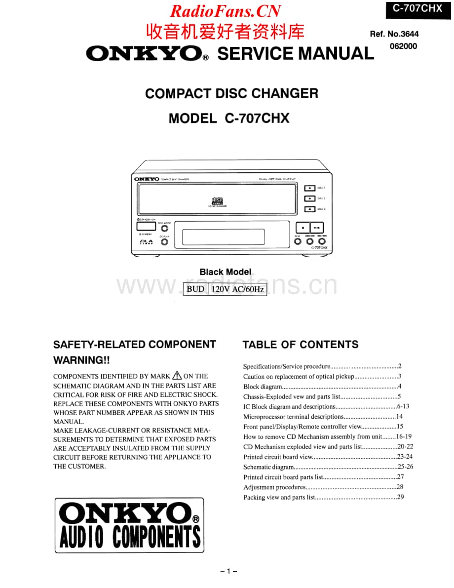 Onkyo-C707CHX-cd-sm维修电路原理图.pdf_第1页