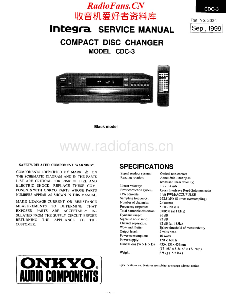 Onkyo-CDC3-cd-sm维修电路原理图.pdf_第1页