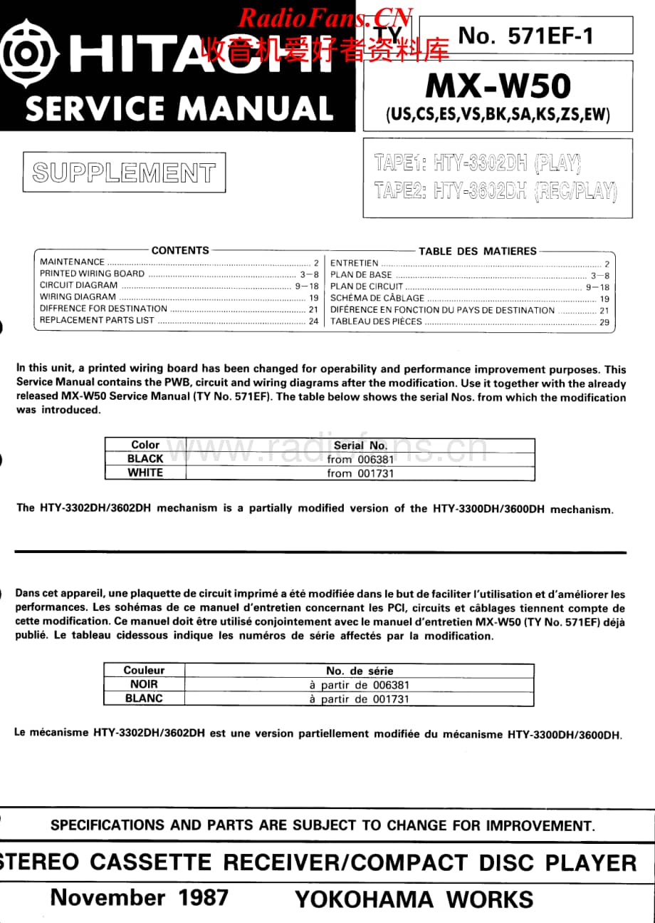Hitachi-MXW50-cd-sm维修电路原理图.pdf_第1页