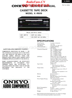 Onkyo-KR609-tape-sm维修电路原理图.pdf