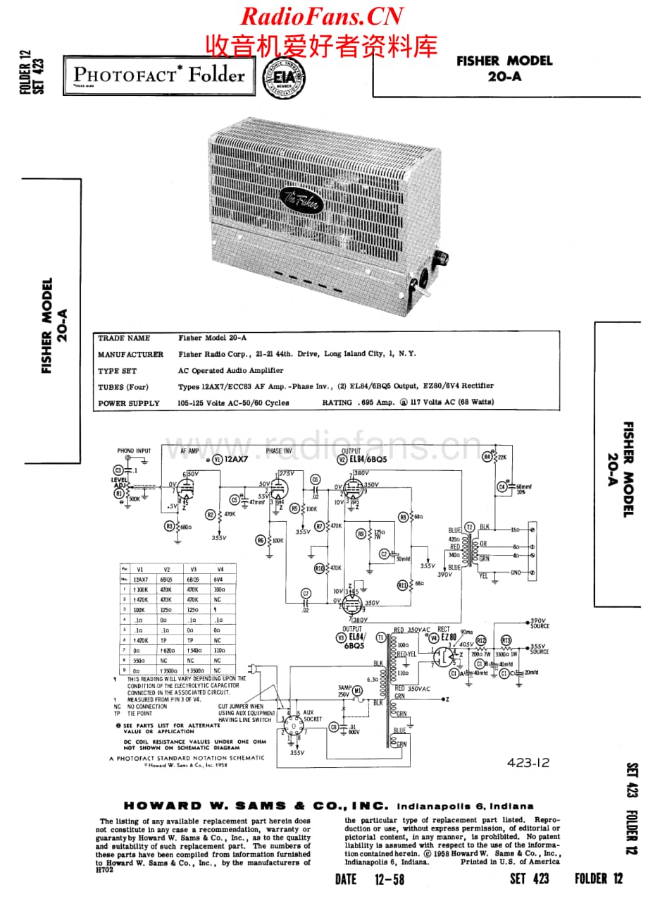 Fisher-20A-pwr-sm维修电路原理图.pdf_第1页
