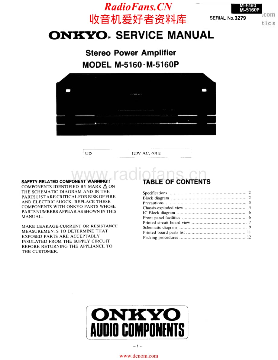 Onkyo-M5160P-pwr-sm维修电路原理图.pdf_第1页