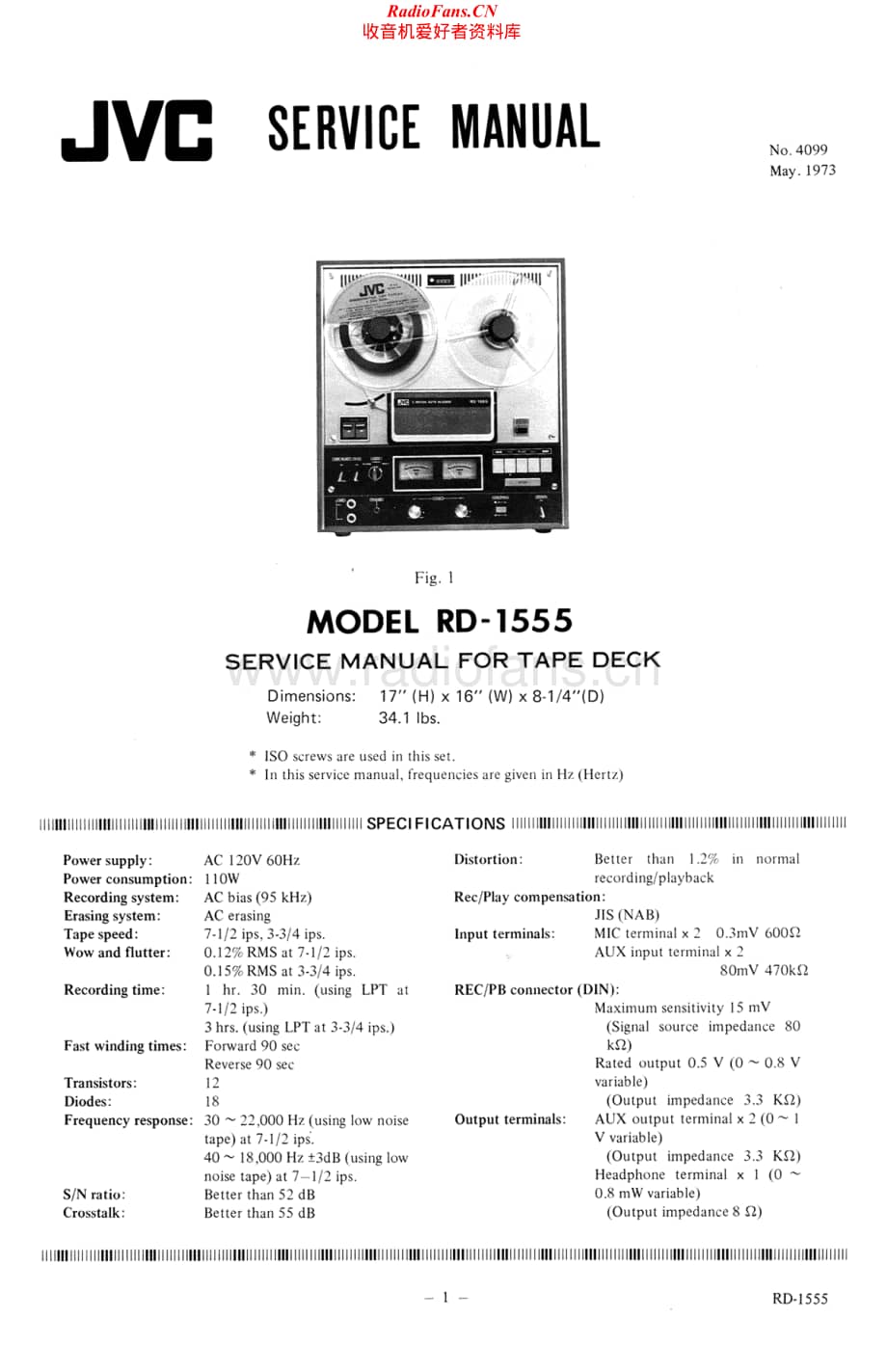 JVC-RD1555-tape-sm维修电路原理图.pdf_第1页
