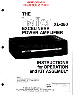 Hafler-XL280-pwr-sm维修电路原理图.pdf