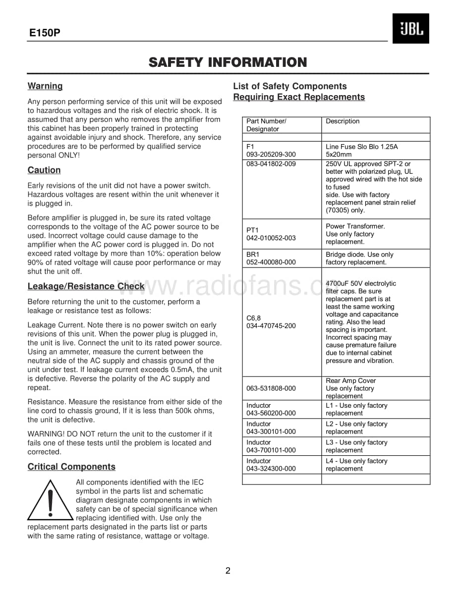 JBL-E150P-pwr-sm维修电路原理图.pdf_第3页
