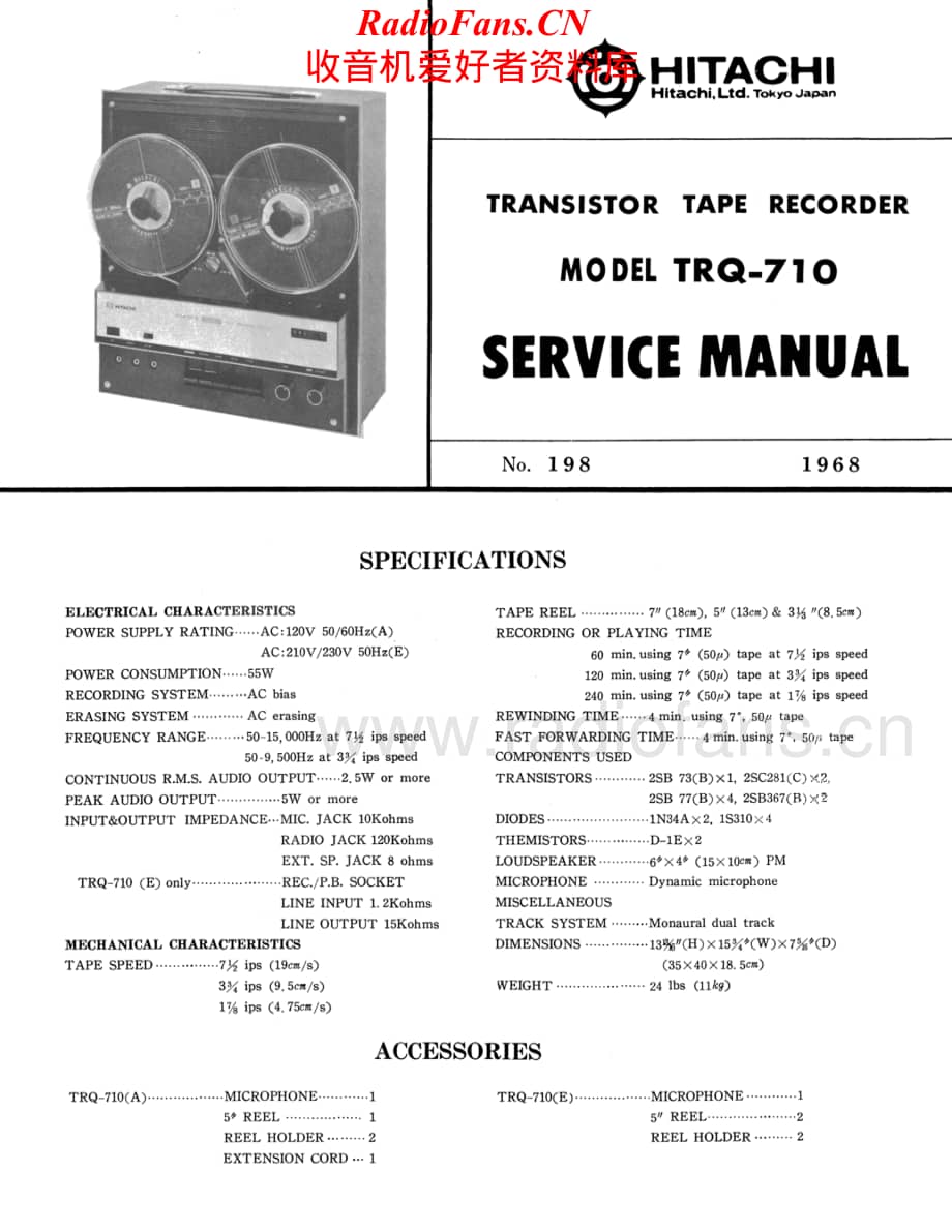 Hitachi-TRQ710-tape-sm维修电路原理图.pdf_第1页