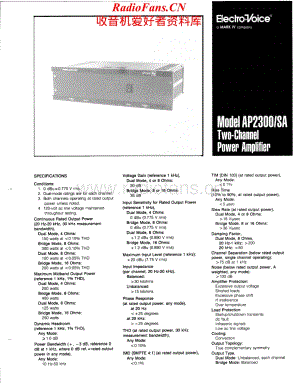 ElectroVoice-AP2300SA-pwr-sm维修电路原理图.pdf