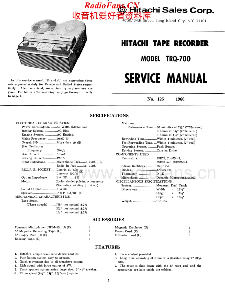 Hitachi-TRQ700-tape-sm维修电路原理图.pdf_第1页
