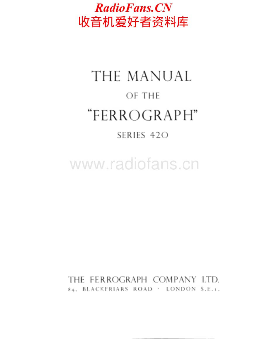 Ferguson-Ferrograph420-tape-sm维修电路原理图.pdf_第1页