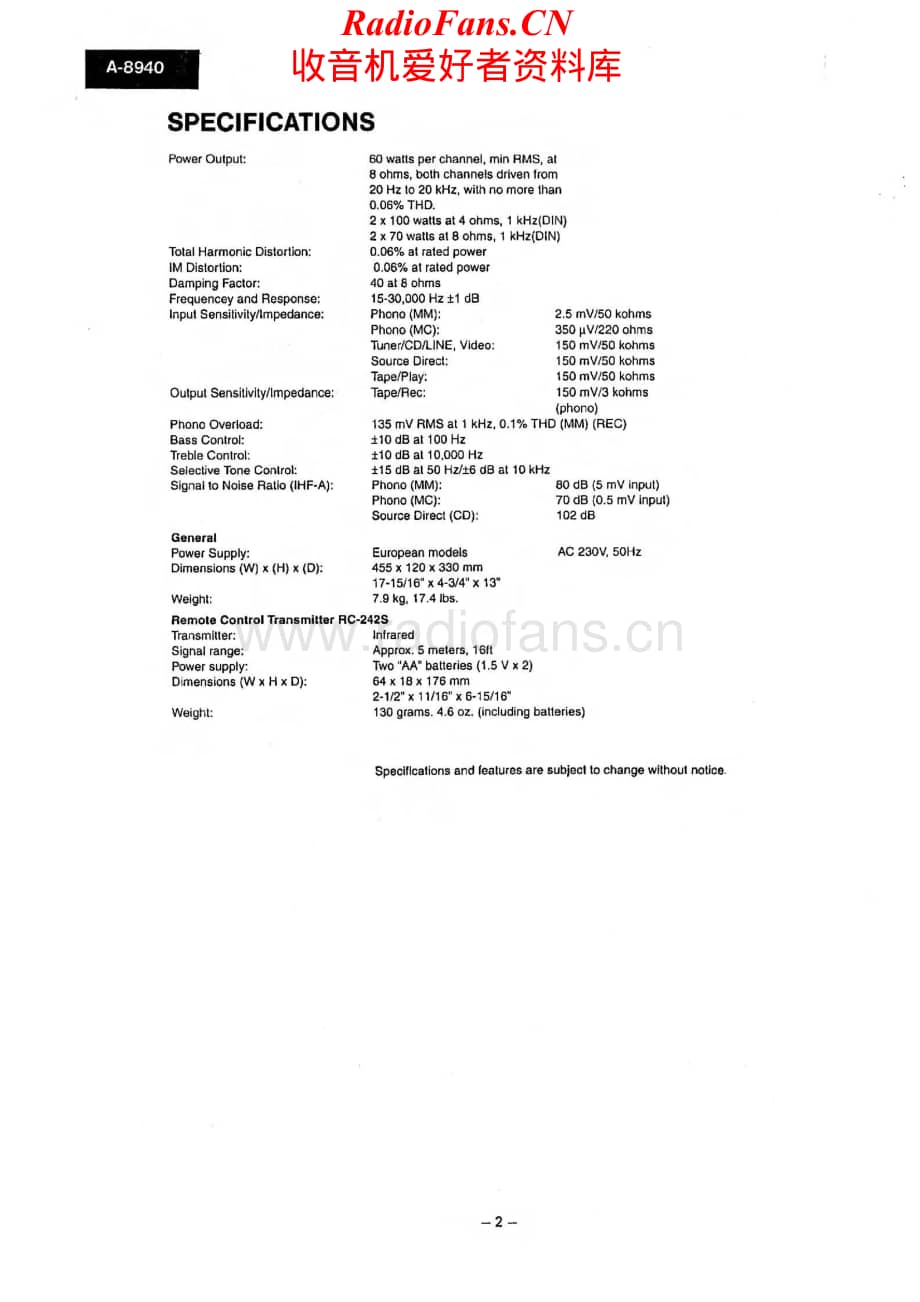 Onkyo-A8940-int-sm维修电路原理图.pdf_第2页