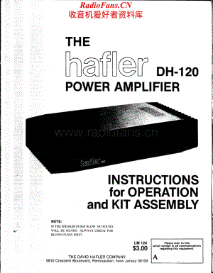 Hafler-DH120-pwr-sch维修电路原理图.pdf
