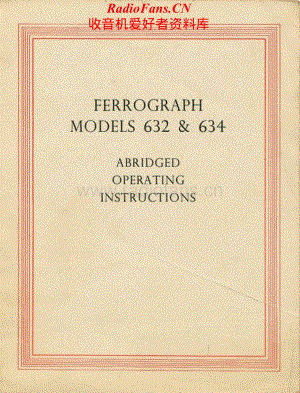Ferguson-Ferrograph634-tape-sm1维修电路原理图.pdf