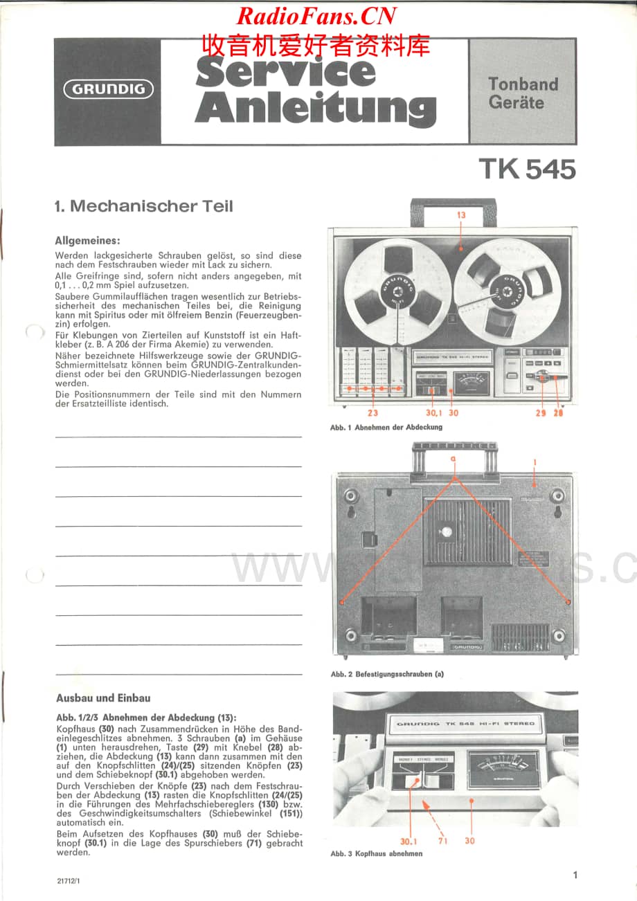 Grundig-TK545-tape-sm维修电路原理图.pdf_第1页