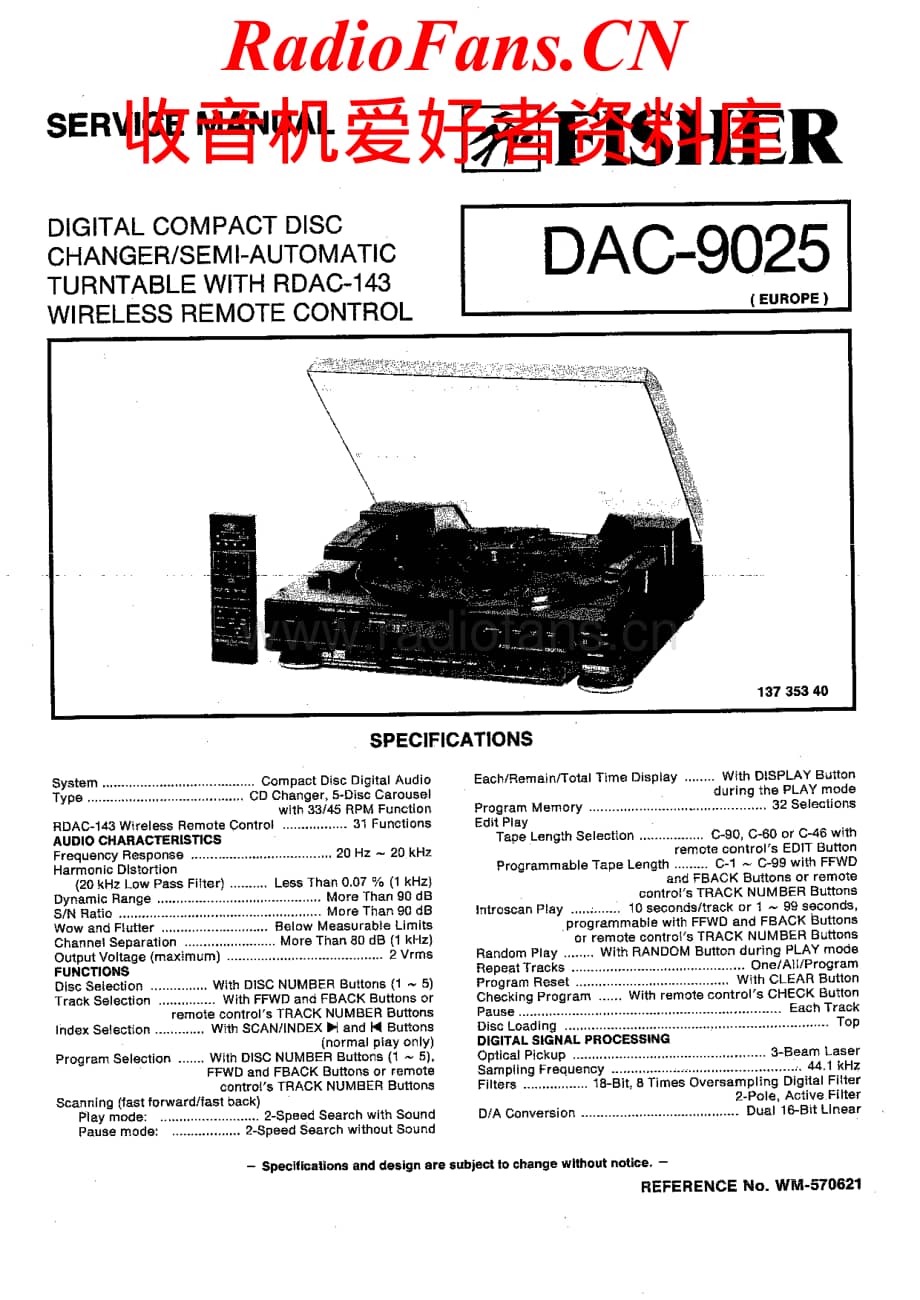 Fisher-DAC9025-cd-sm维修电路原理图.pdf_第1页