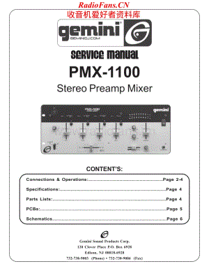 Gemini-PMX1100-mix-sm维修电路原理图.pdf
