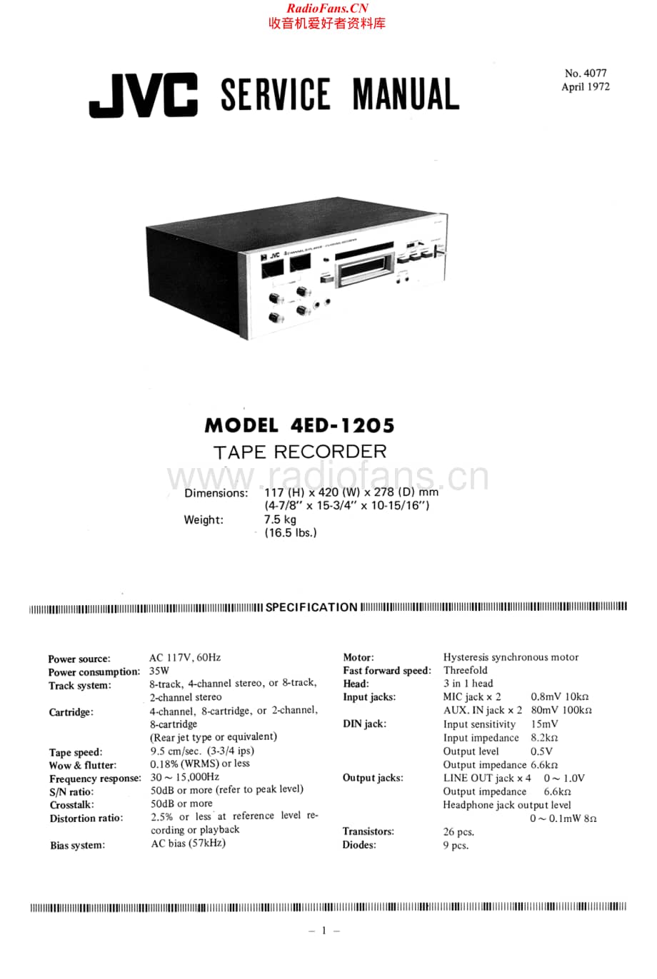 JVC-4ED1205-tape-sm维修电路原理图.pdf_第1页