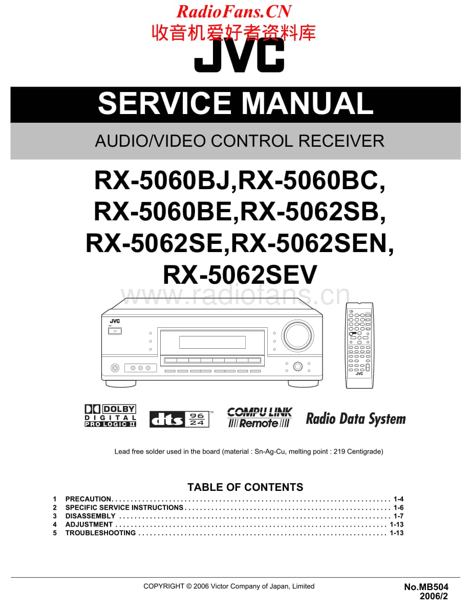 JVC-RX5060B-avr-sm维修电路原理图.pdf_第1页
