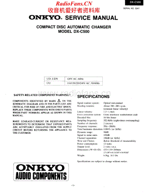 Onkyo-DXC500-cd-sm维修电路原理图.pdf