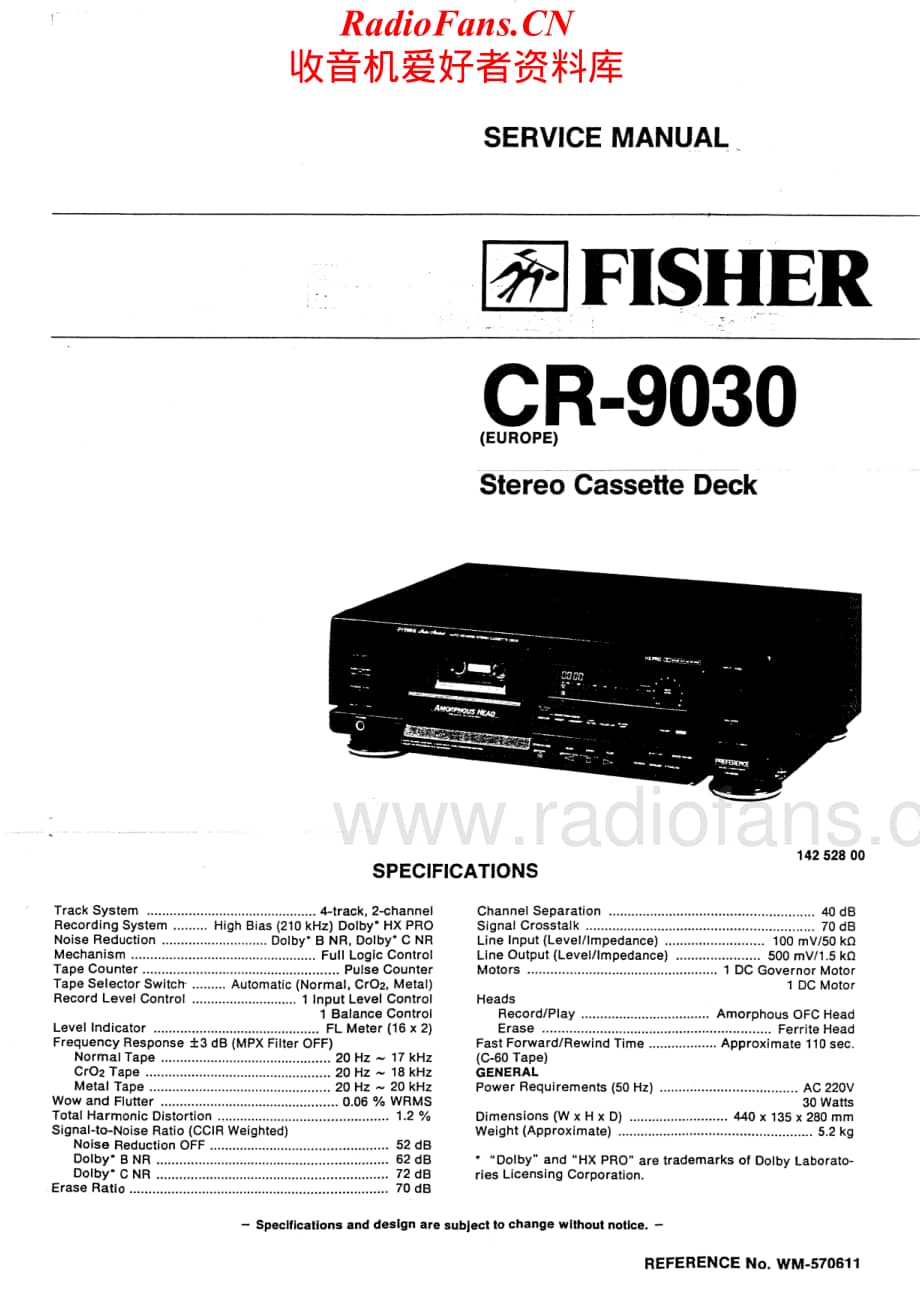Fisher-CR9030-tape-sm维修电路原理图.pdf_第1页