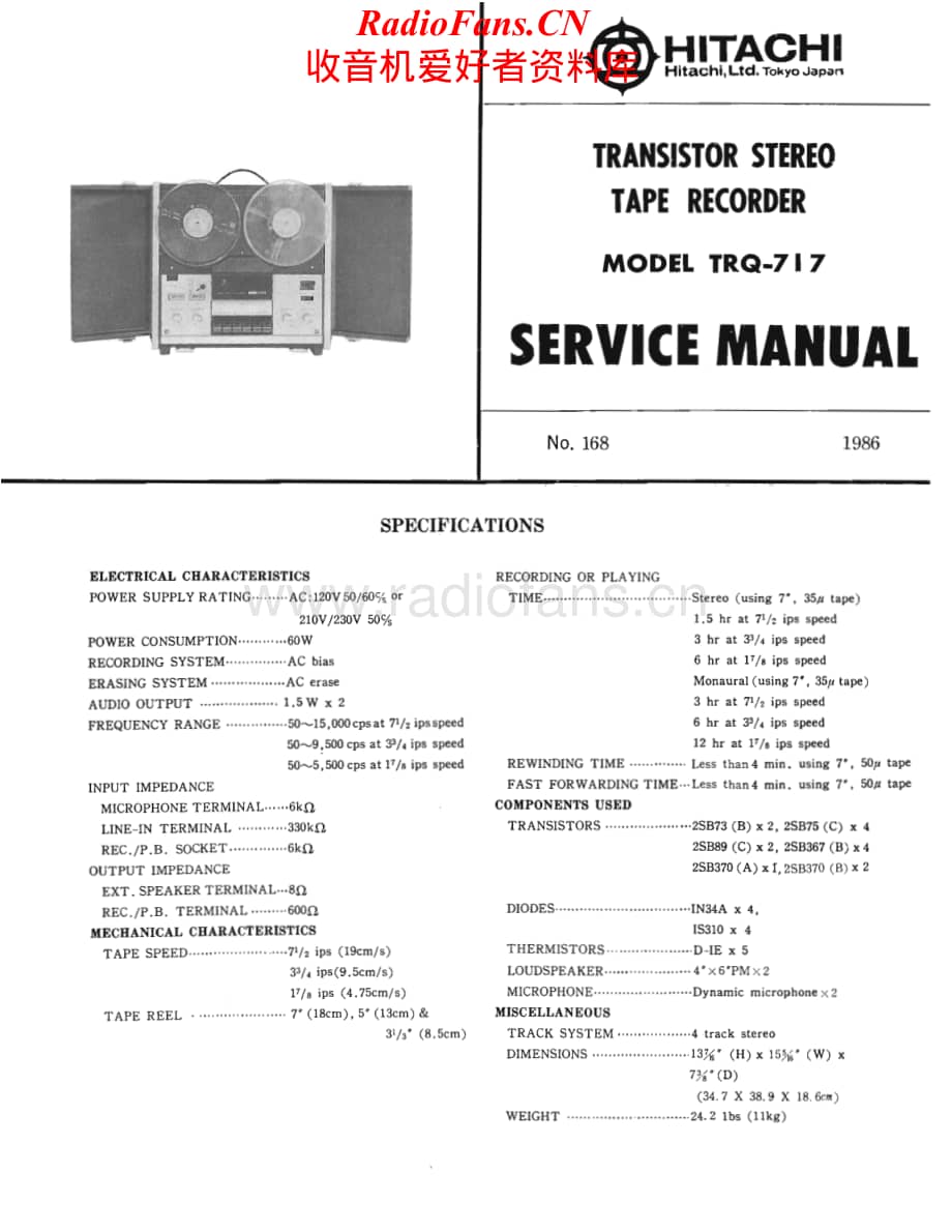 Hitachi-TRQ717-tape-sm维修电路原理图.pdf_第1页