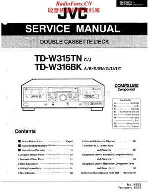 JVC-TDW316BK-tape-sm维修电路原理图.pdf