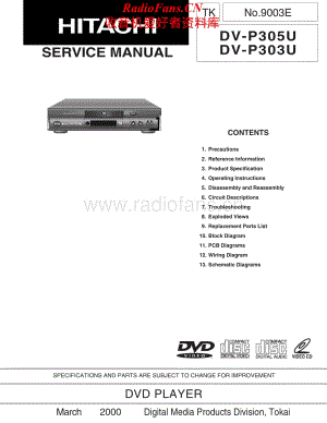Hitachi-DVP305U-cd-sm维修电路原理图.pdf