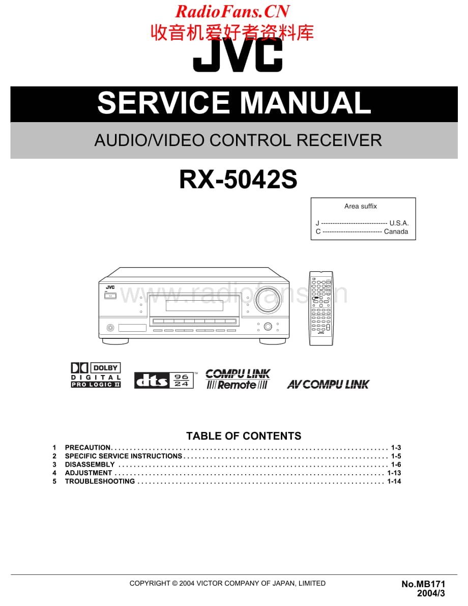 JVC-RX5042S-avr-sm维修电路原理图.pdf_第1页