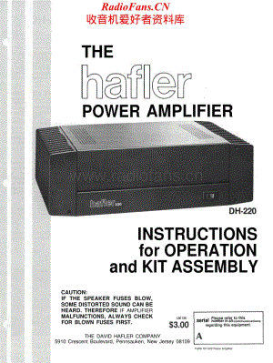 Hafler-DH220-pwr-sm维修电路原理图.pdf