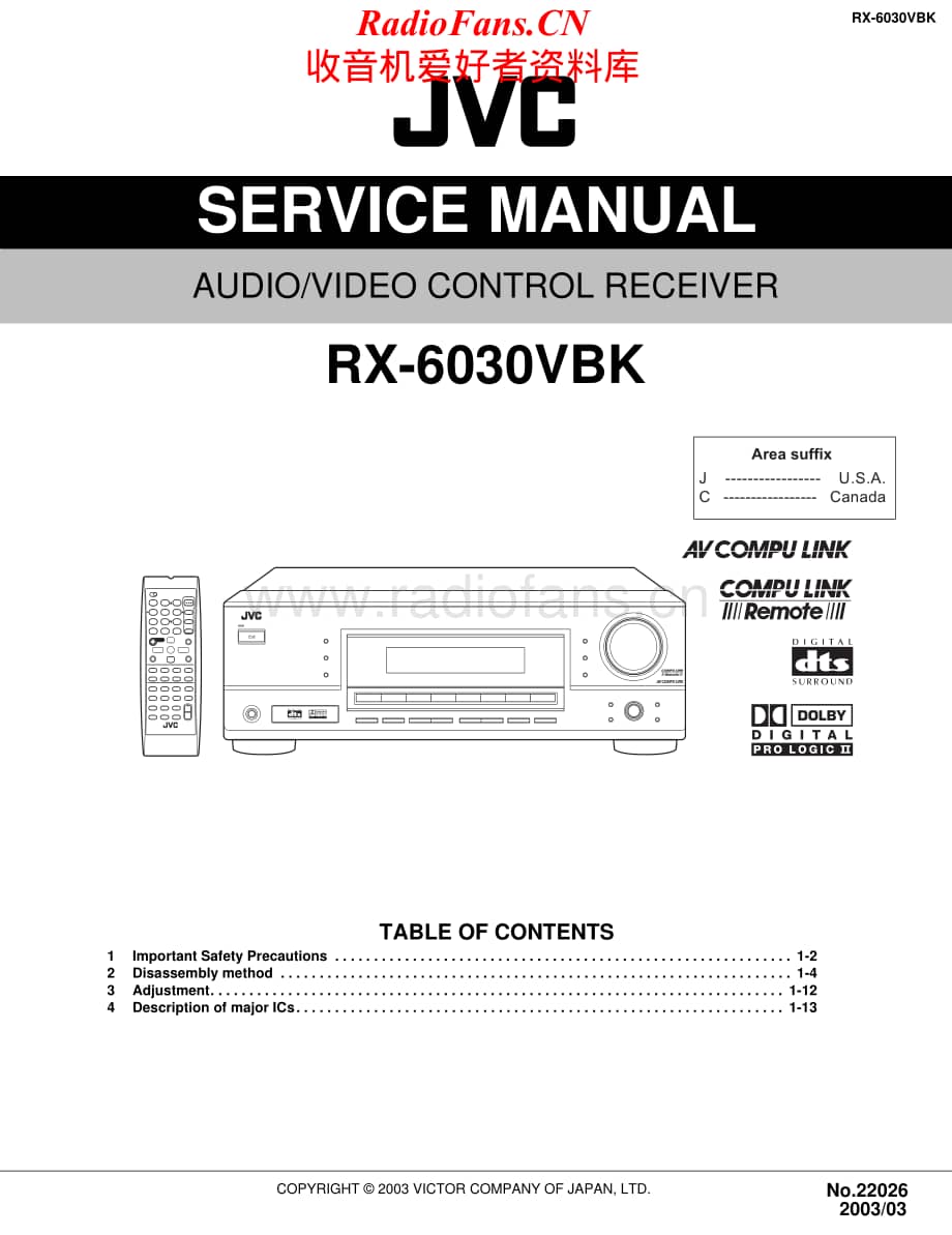 JVC-RX6030VBK-avr-sm维修电路原理图.pdf_第1页