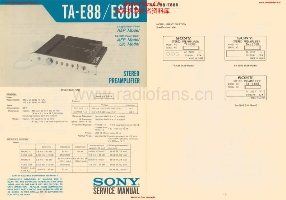 Sony-TAE88B-pre-sm维修电路原理图.pdf_第1页