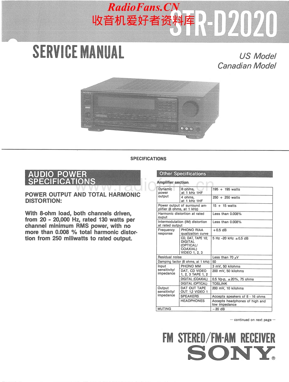 Sony-STRD2020-avr-sm维修电路原理图.pdf_第1页