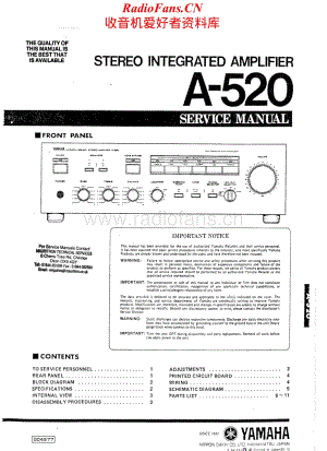 Yamaha-A520-int-sm维修电路原理图.pdf