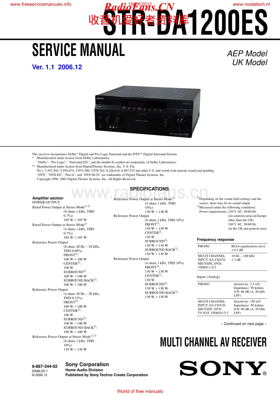 Sony-STRDA1200ES-rec-sm维修电路原理图.pdf_第1页