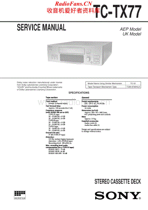 Sony-TCTX77-tape-sm维修电路原理图.pdf