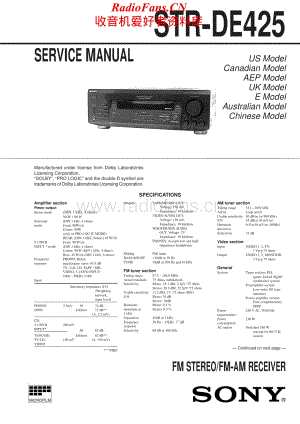 Sony-STRDE425-rec-sm维修电路原理图.pdf