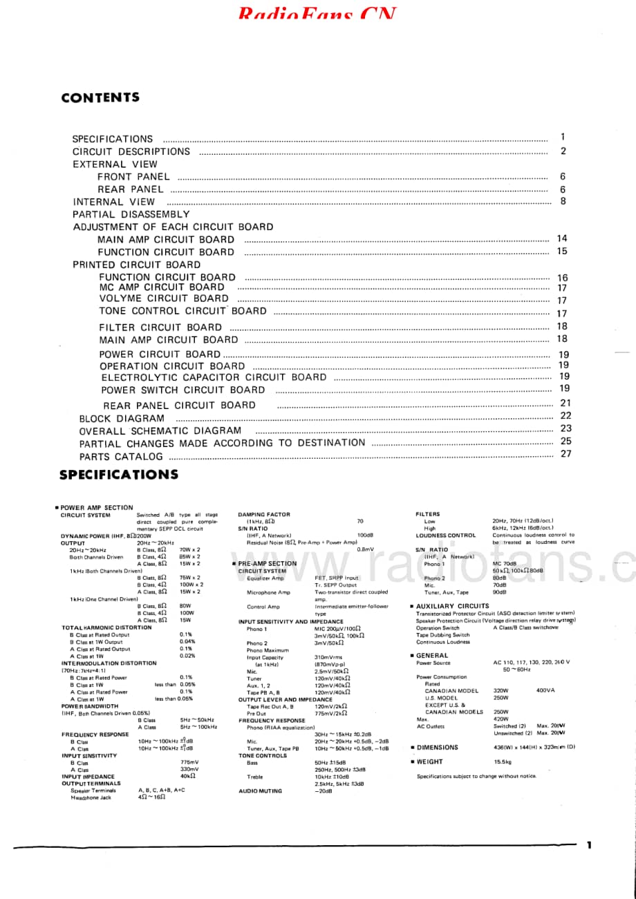 Yamaha-CA1000-int-sm维修电路原理图.pdf_第1页
